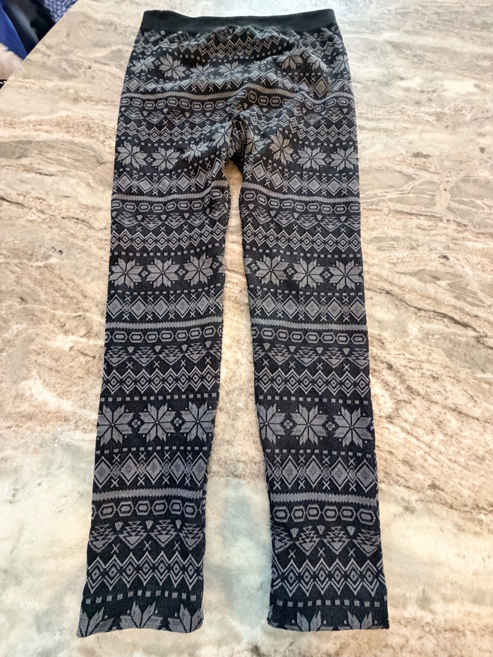 Lane Bryant Fair Isle Leggings Plus Size C/D Black Gray Cozy Stretch Pants 2X